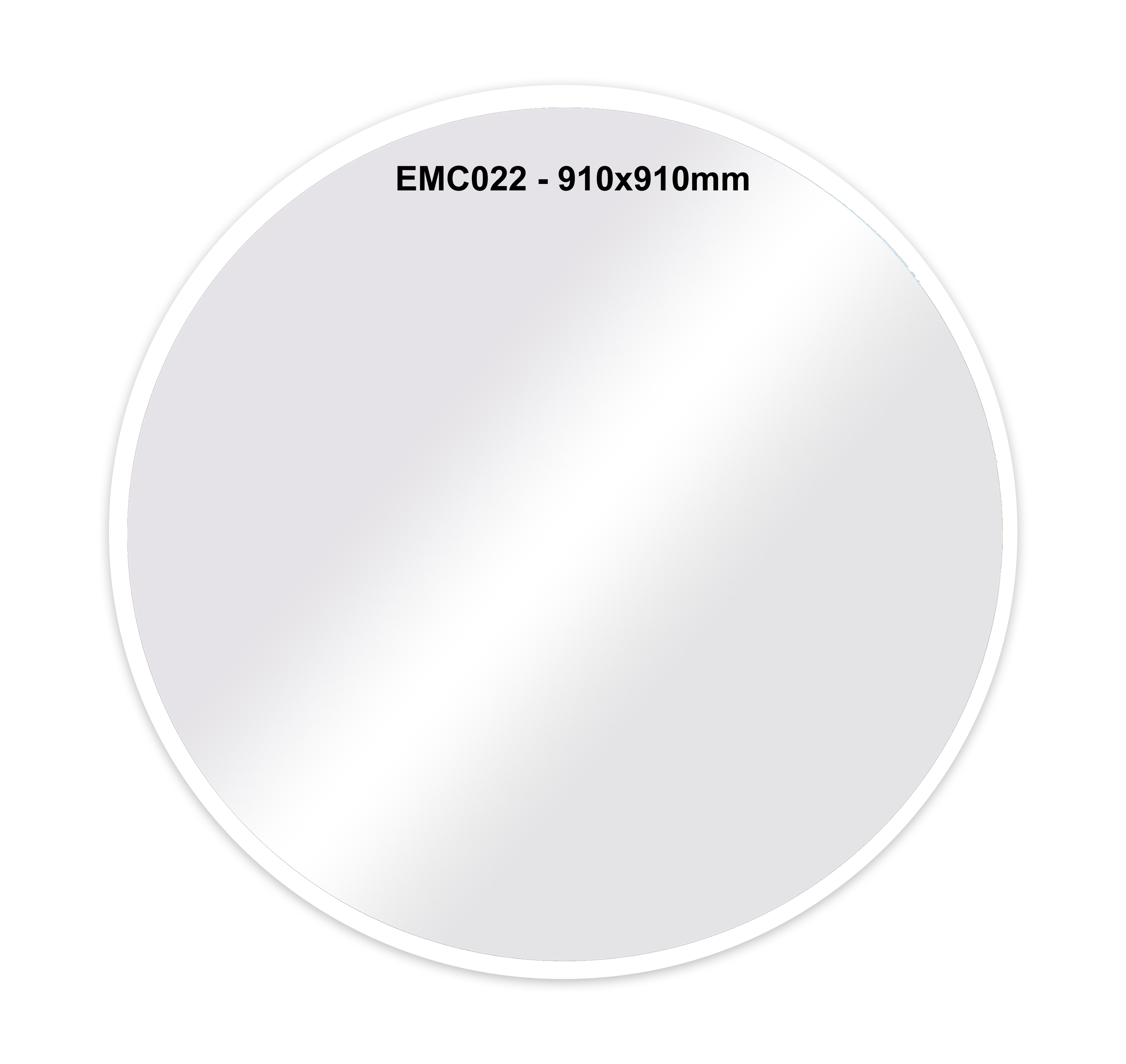 EMC022 Wall décor art mirror modern round white tone frame 910mm